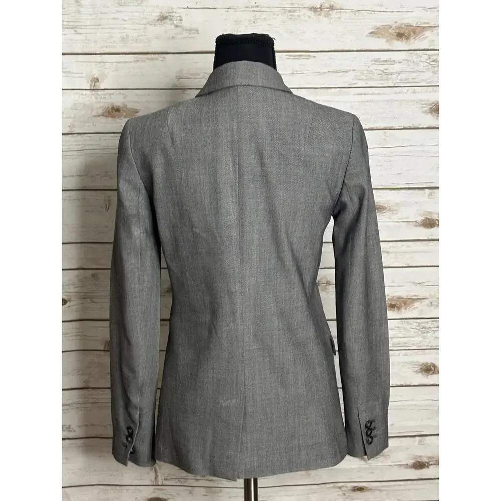Banana Republic classic corpcore heather grey wool single-breasted blazer Size 0